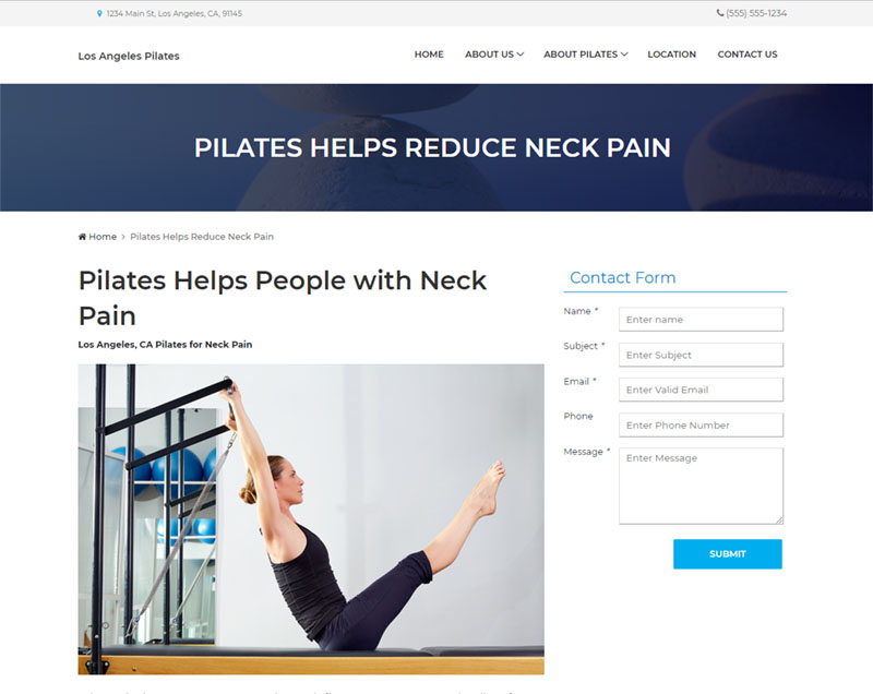 Pilates website demo